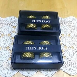 Two New Boxes - Ellen Tracy Gold Braid Napkin Rings